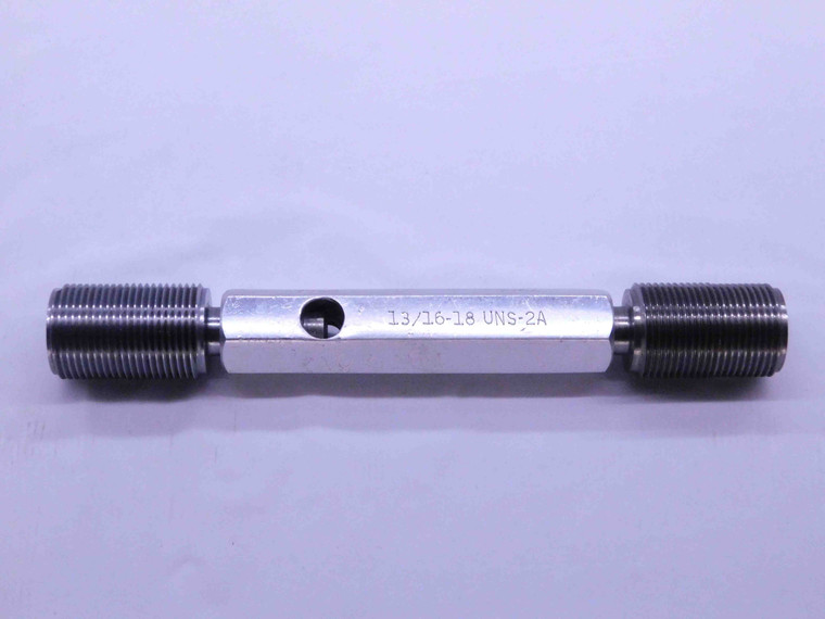 13/16 18 UNS 2A SET THREAD PLUG GAGE .8125 GO NO GO P.D.'S = .7750 & .7704 CHECK - DW22704RD