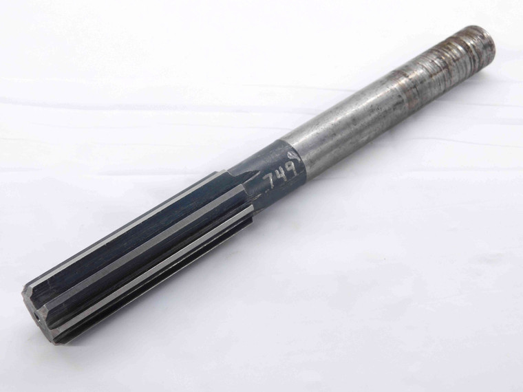 0.749 OD HSS CHUCKING REAMER 8 FL .749 .7490 3/4 .7500 -.0010 UNDERSIZE 19 mm - DW22803LVR
