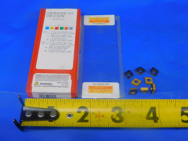 10pcs NEW SANDVIK COROMANT CCMT 2(1.5)2-PM CCMT 06 02 08-PM 4315 CARBIDE INSERTS - TH1085FKB
