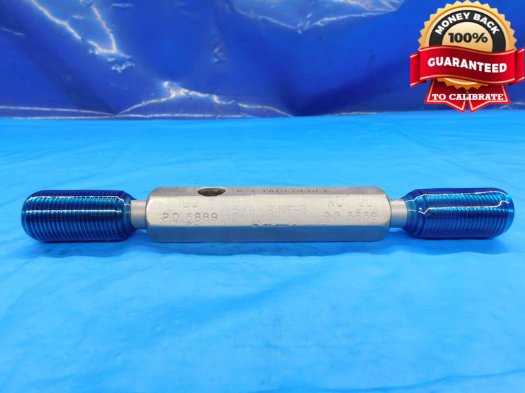 5/8 18 NF 3 SET THREAD PLUG GAGE .625 .6250 GO NO GO P.D.'S = .5889 & .5859 - DW22832RD
