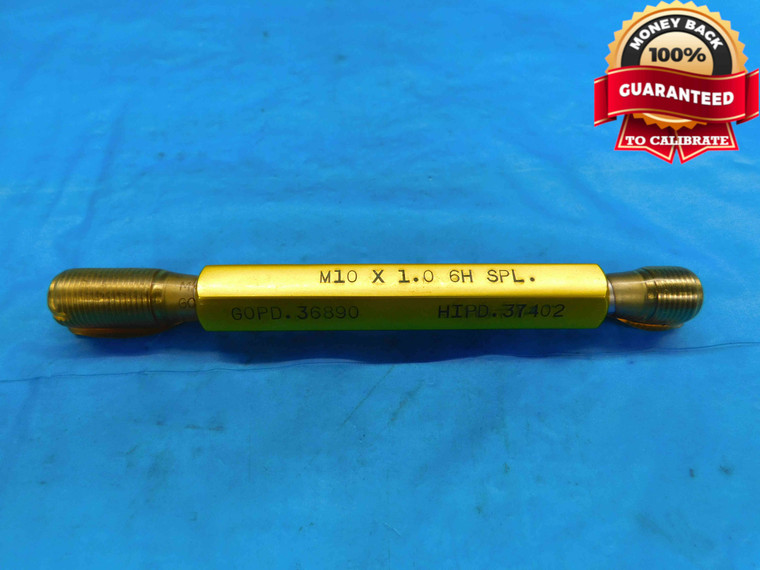 NEW M10 X 1 6H SPECIAL THREAD PLUG GAGE 10 1.0 GO NO GO P.D.'S = .36890 & .37402 - DW22842RD