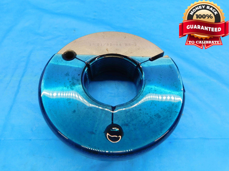 1 21/32 14 NS 3 THREAD RING GAGE 1.6563-14 GO ONLY P.D. = 1.6099 UNS-3A - DW22864RD