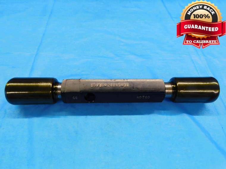 15/16 24 UNS 3A LEFT HAND SET THREAD PLUG GAGE .9375 GO NO GO PDS= .9104 & .9073 - DW23256AM3