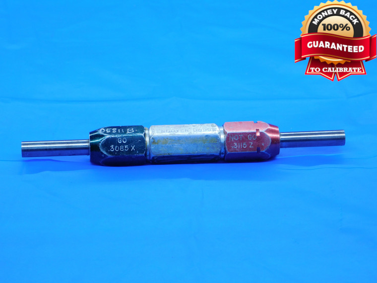 .3085 & .3115 CLASS Z PIN PLUG GAGE GO NO GO .3125 -.0010 UNDERSIZE 5/16 8 mm - DE0021RD