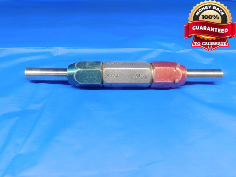 .5084 & .5166 PIN PLUG GAGE GO NO GO .5156 +.0010 OVERSIZE 33/64 13 mm - HT0040