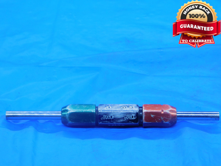 .2460 & .2500 CLASS X PIN PLUG GAGE GO NO GO ONSIZE 1/4 6.248 mm .246 .250 - DE0235RD