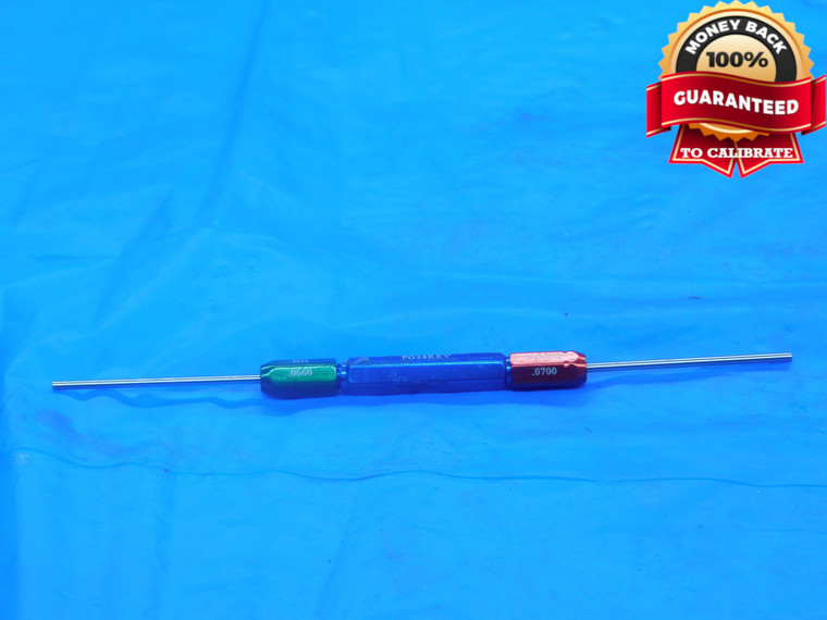 .0660 & .0700 CL XX PIN PLUG GAGE GO NO GO .0625 +.0035 1/16 1.778 mm .066 .070 - DE0254RD