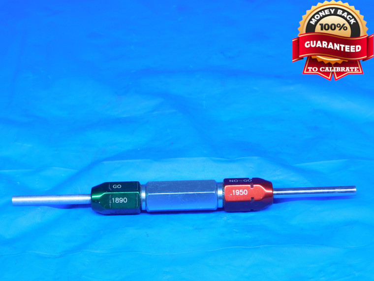 .1890 & .1950 CL ZZ PIN PLUG GAGE GO NO GO .1875 +.0015 3/16 5 mm .189 .195 - DE0271RD