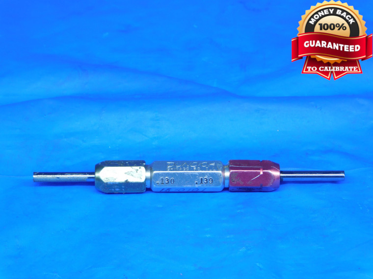 .1300 & .1390 PIN PLUG GAGE GO NO GO .1406 -.0016 9/64 3.302 mm .130 .139 - DE0276RD