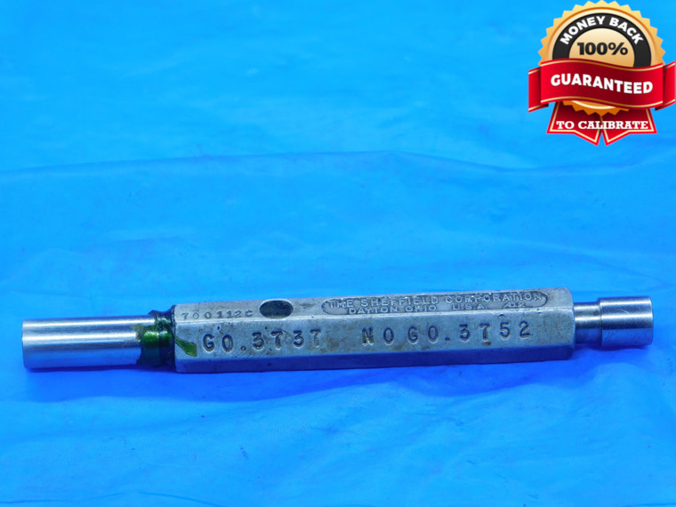 .3737 & .3752 PIN PLUG GAGE GO NO GO .3750 +.0002 OVERSIZE 3/8 9.530 mm - DE0331RD