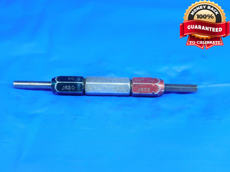 .1620 & .1655 CL Z PIN PLUG GAGE GO NO GO .1563 +.0057 OVERSIZE 5/32 4 mm .162 - WA0022RD