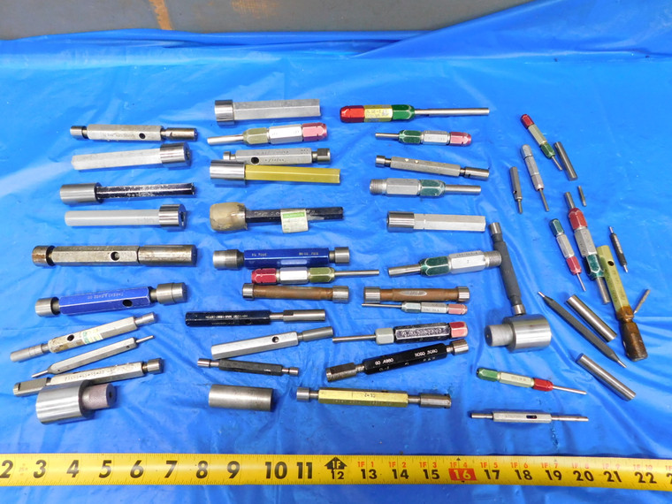 LOT OF PLAIN PLUG GAGES PINS MEMBERS HANDLES GO NO GO TAPERLOCK REVERSIBLE - JH2840LVR