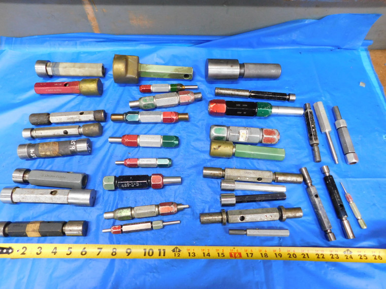 LOT OF PLAIN PLUG GAGES PINS MEMBERS HANDLES GO & NOGO TAPERLOCK REVERSIBLE - JH2838LVR