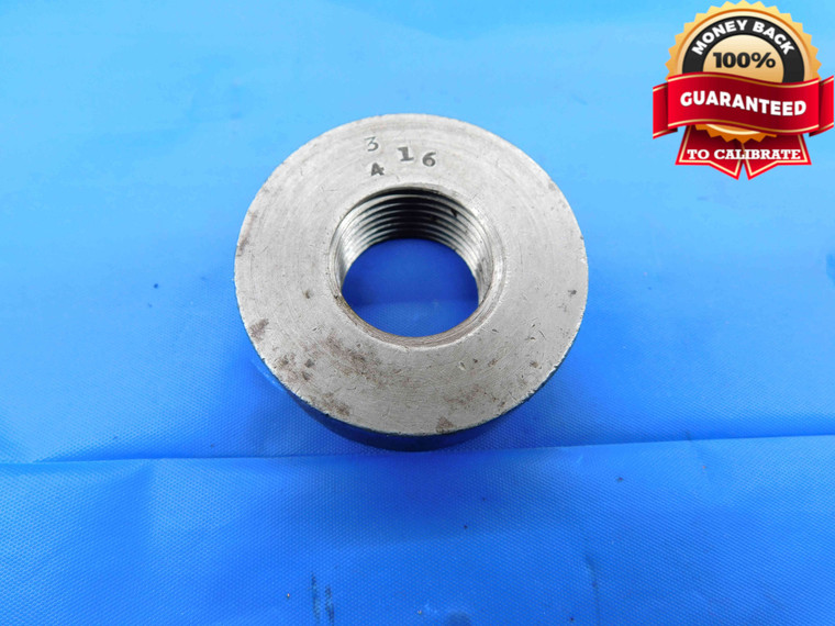 SHOP MADE 3/4 16 SOLID THREAD RING GAGE .75 .750 .7500 3/4"-16 INSPECTION CHECK - DW23728LVR
