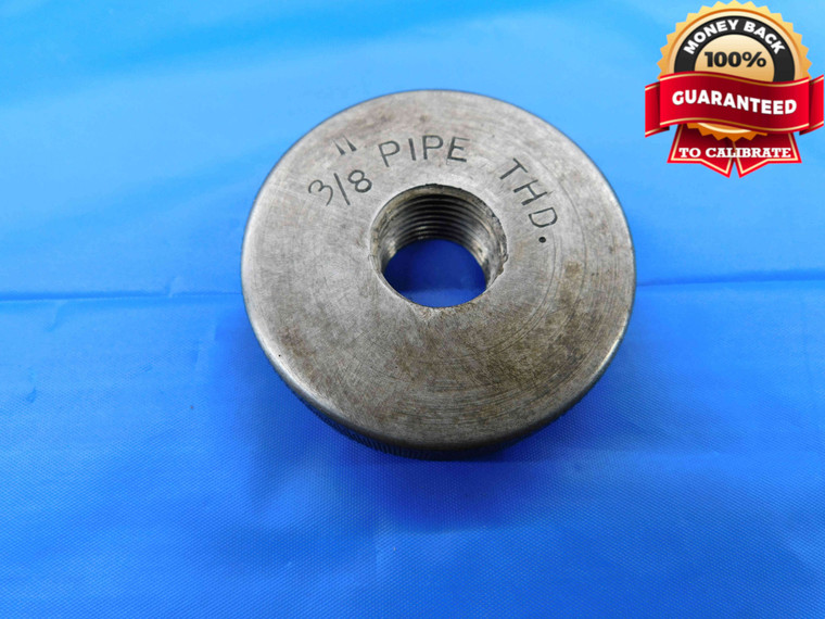SHOP MADE 3/8 18 NPT SOLID PIPE THREAD RING GAGE .375 .3750 N.P.T. NATIONAL - DW23733LVR