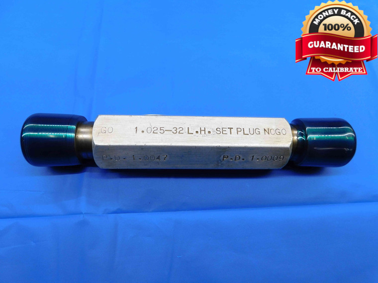 1.025 32 LEFT HAND SET THREAD PLUG GAGE GO NO GO P.D.'S = 1.0047 & 1.0009 L.H. - DW23978RD