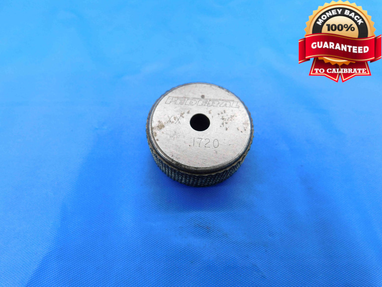 .1720 CL XX MASTER PLAIN BORE RING GAGE .1719 +.0001 11/64 4.369 mm .172 CHECK - DW23994LVR