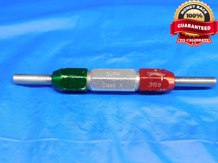 .3153 & .3159 CLASS X PIN PLUG GAGE GO NO GO .3125 +.0028 OVERSIZE 5/16 8 mm - HS0038RD