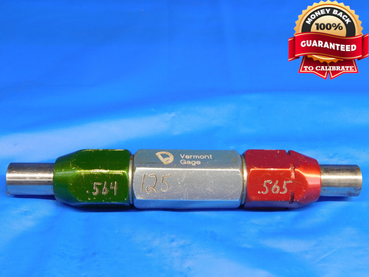 .5640 & .5650 PIN PLUG GAGE GO NO GO .5625 +.0015 9/16 14.326 mm .564 .565 - HS0026RD