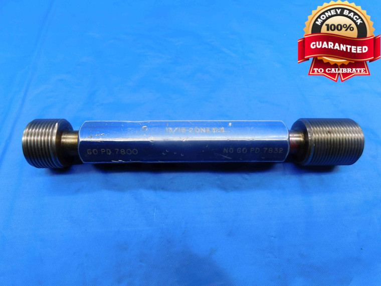 13/16 20 NEF 3 THREAD PLUG GAGE .8125 GO NO GO P.D.'S = .7800 & .7832 UNEF-3 - DW24095RD