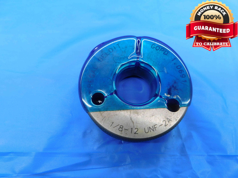 1 1/8 12 UNF 2A THREAD RING GAGE 1.125 1.1250 GO ONLY P.D. = 1.0691 INSPECTION - DW24161RD