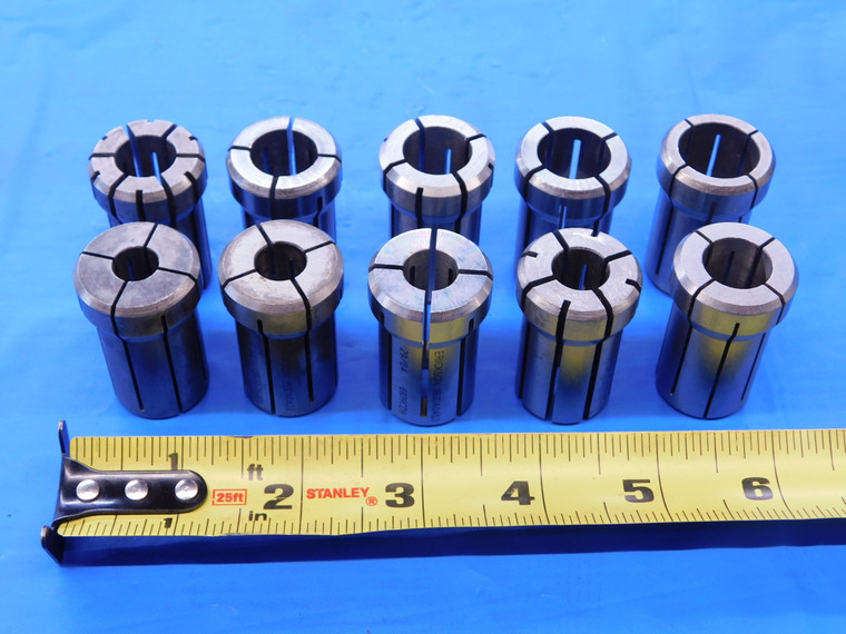 10pc LOT ERICKSON KENNAMETAL DA180 COLLETS SIZES 3/8 - 23/32 NO DUPLICATES SET - MS6768LVR