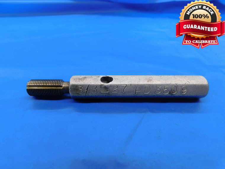 3/8 27 THREAD PLUG GAGE .375 .3750 GO ONLY P.D. = .3509 3/8"-27 INSPECTION CHECK - DW24458RD