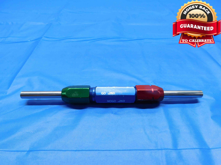 .2600 & .2630 CL X PIN PLUG GAGE GO NO GO .2656 -.0026 17/64 6.680 mm .260 .263 - AW0026RD