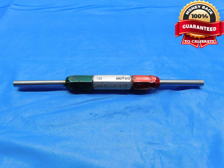 .1760 & .1800 CL Y PIN PLUG GAGE GO NO GO .1875 -.0075 3/16 4.572 mm .176 .180 - AW0054RD