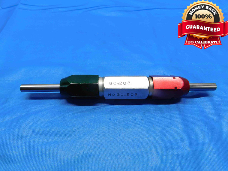 .2030 & .2080 CL Y PIN PLUG GAGE GO NO GO .2031 -.0001 13/64 5 mm .203 .208 - AW0049RD