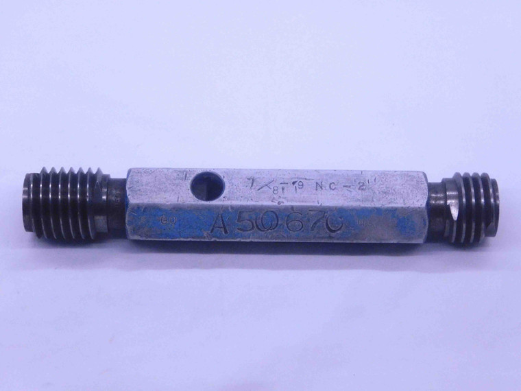 7/8 9 NC 2 THREAD PLUG GAGE .875 .8750 GO NO GO P.D.'S = .8028 & .8098 UNC-2 - DW24535RD