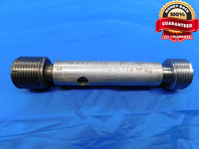 SHOP MADE 1 1/8 12 NF 3 THREAD PLUG GAGE 1.125 GO NO GO PD'S = 1.0709 & 1.0749 - DW24550RD