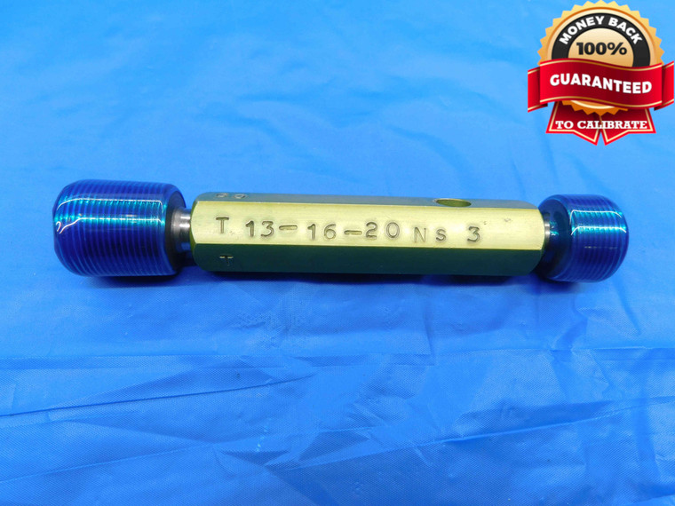 13/16 20 NS 3 THREAD PLUG GAGE .8125 GO NO GO P.D.'S = .7800 & .7836 INSPECTION - DW24557RD