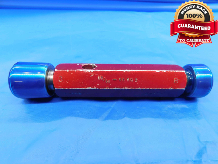 15/16 36 NS 3 THREAD PLUG GAGE .9375 GO NO GO P.D.'S = .9195 & .9228 INSPECTION - DW24554RD