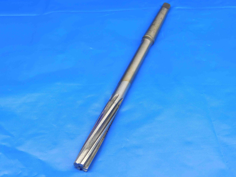 7/16 O.D. HSS REAMER MORSE TAPER #1 SHANK SPIRAL 6 FLUTE MT1 .4375 ONSIZE 11 mm - HS0689AG3