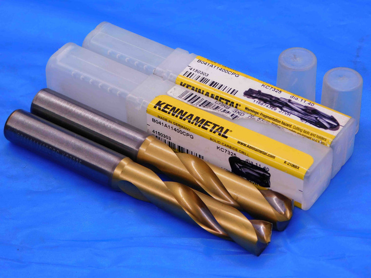 2PCS KENNAMETAL 11.4 mm TiN CARBIDE DRILL BIT B041A11400CPG KC7325 12 mm .4488 - AB0430AY3