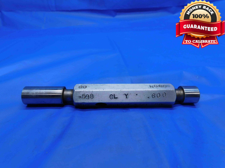 .5980 & .6000 CL Y PIN PLUG GAGE GO NO GO .5938 +.0042 19/32 15 mm .598 .600 - RB0066AG3