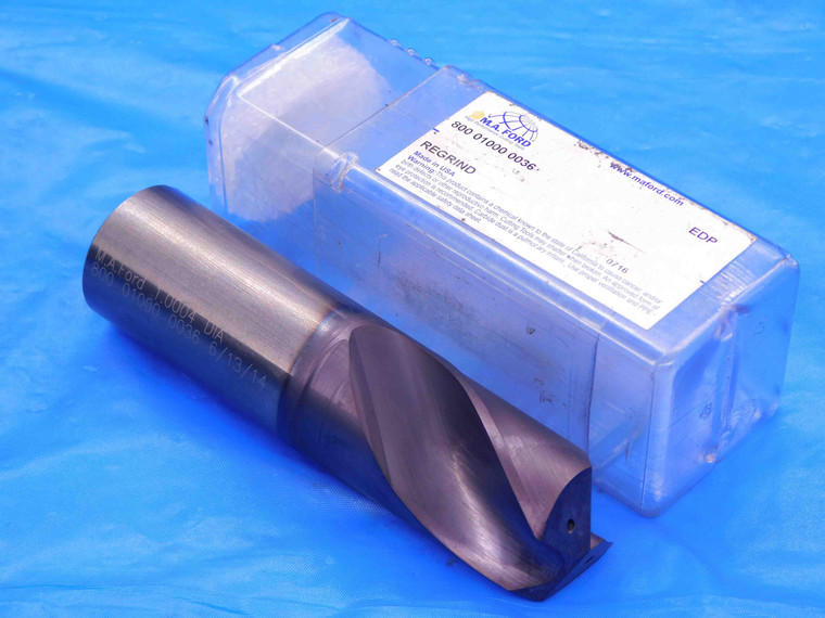 M.A. FORD 1" CARBIDE COOLANT SCREW MACHINE LENGTH DRILL BIT 800 01000 0036 1.0 - AB0494CU2