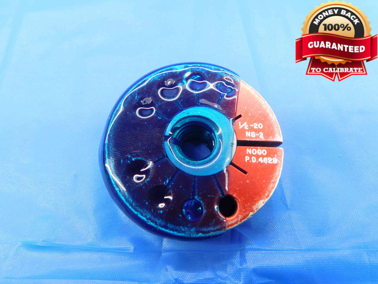1/2 20 NS 2 SPECIAL THREAD RING GAGE .5 .50 .500 NO GO ONLY P.D. = .4629 CHECK - DW24734RD