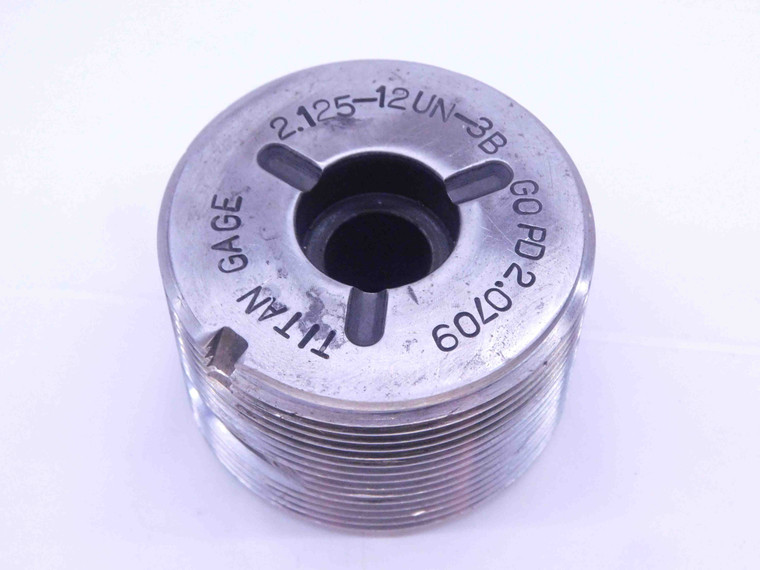 BUDGET 2 1/8 12 UN 3B THREAD PLUG GAGE 2.125 GO ONLY P.D. = 2.0709 3B OR 2B - DW24887RD