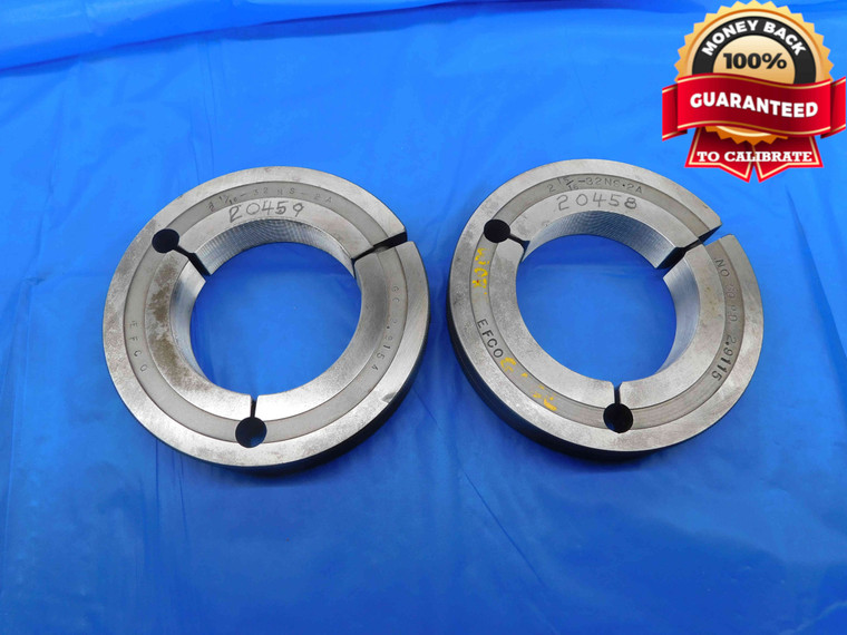 2 15/16 32 NS 2A THREAD RING GAGES 2.9375 GO NO GO P.D.'S = 2.9154 & 2.9115 - DW24905RD