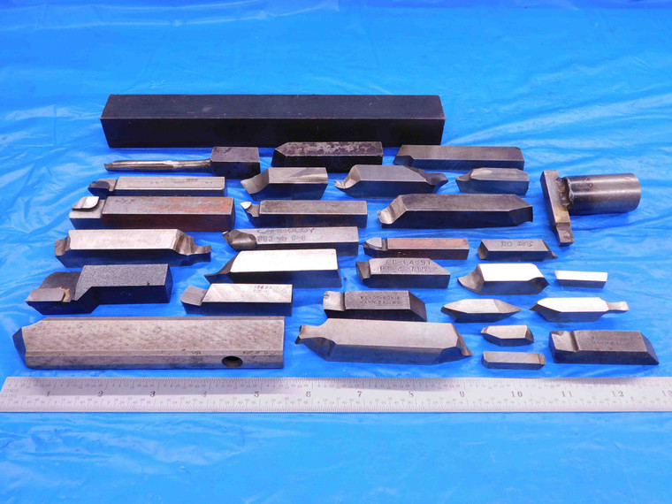 LOT OF 40 LATHE TURNING TOOL BITS HSS & CARBIDE CRUCIBLE ACT SIZES 1/4 TO 1 1/4 - AB0605LVR