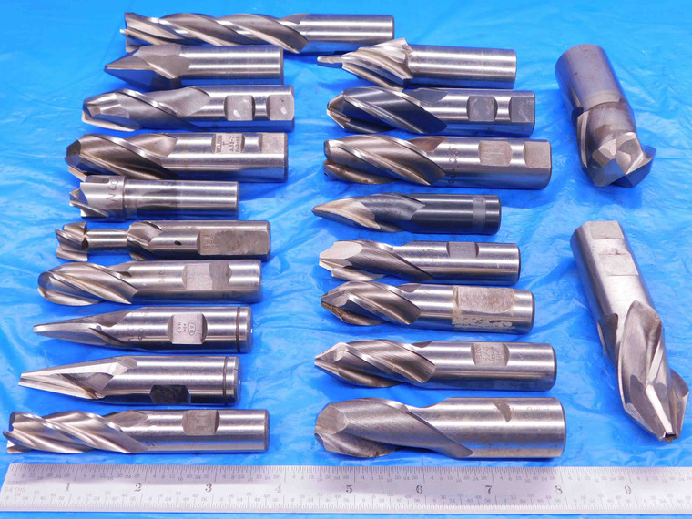 LOT OF 20 HSS TAPERED / SQUARE / CORNER END MILLS WELDON PTS SIZES 5/8 TO 1 1/2 - AB0614LVR