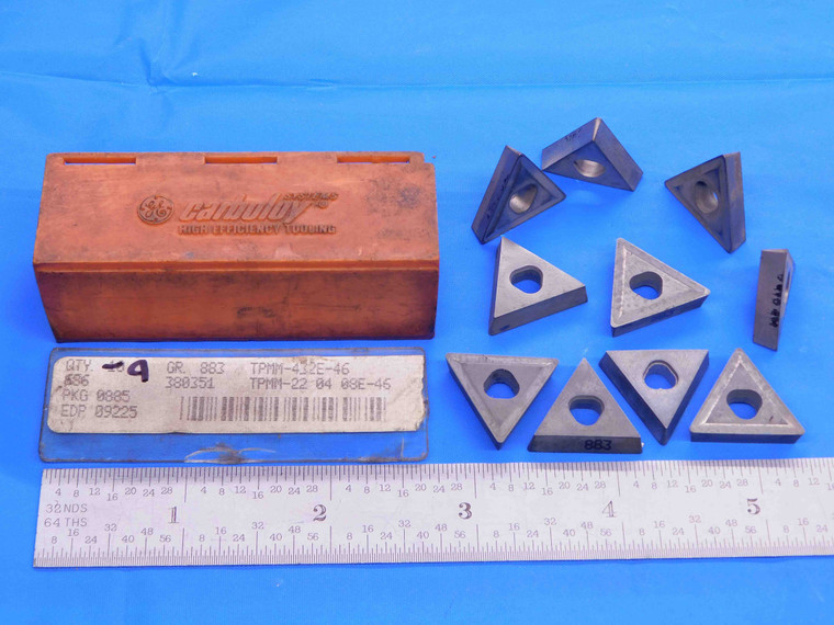 9pcs NEW CARBOLOY TPMM-432E-46 883 CARBIDE INSERTS TPMM-22 04 08E-46 432 E 46 - AB0695CK2