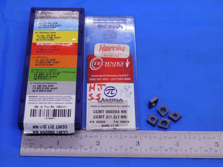 5pcs NEW TECHNIKS CCMT 06 02 04 NN LT10 CARBIDE INSERTS CCMT 2(1.5)1-NN LT 10 - AB0707CK2