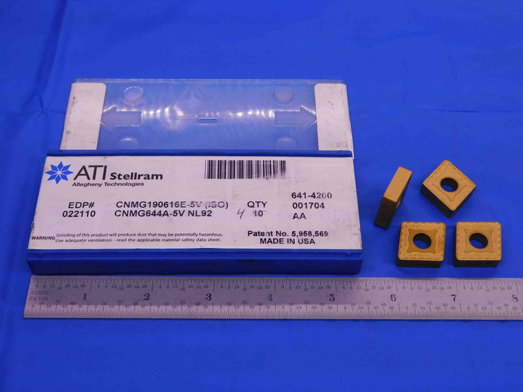 4pcs ATI STELLRAM CNMG 644A 5V NL92 CARBIDE INSERTS CNMG 19 06 16 E 5 V NL 92 - AB0708CK2