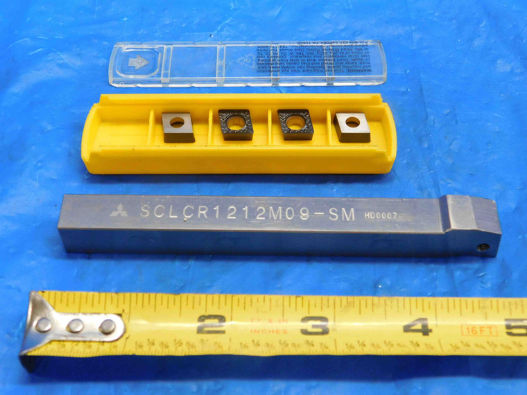 MITSUBISHI SCLCLR1212M09 TURNING TOOL HOLDER 12mm SHANK W/ 4 CCGT 09T3 INSERTS - RB0590AS3