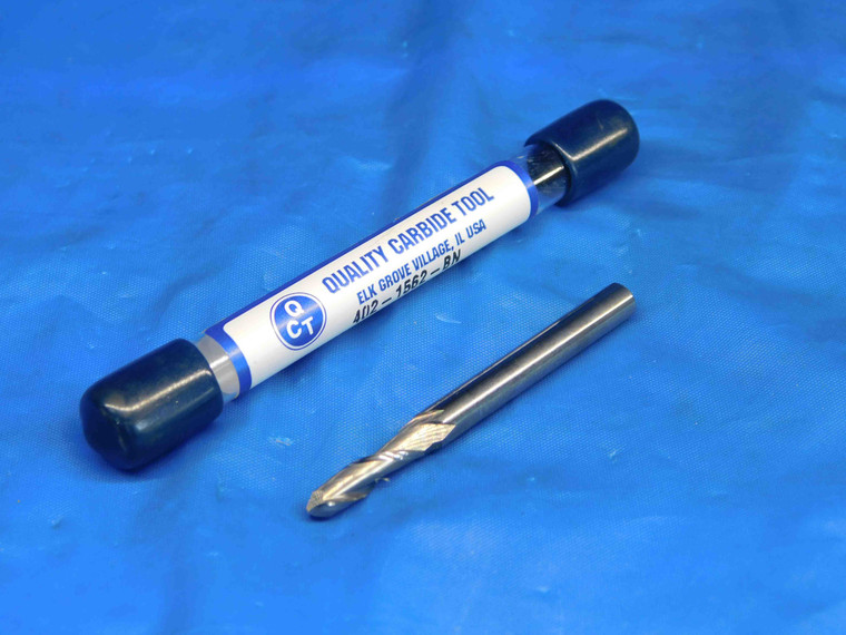 NEW QCT 5/32 O.D. BALL NOSE SOLID CARBIDE END MILL 0.187 SHANK 2 FL .15625 - HS1453BW2