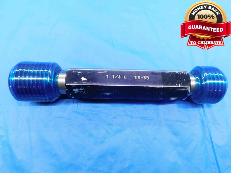 1 1/4 8 UN 3B THREAD PLUG GAGE 1.25 1.250 GO NO GO P.D.'S = 1.1688 & 1.1757 - DW25020LVR