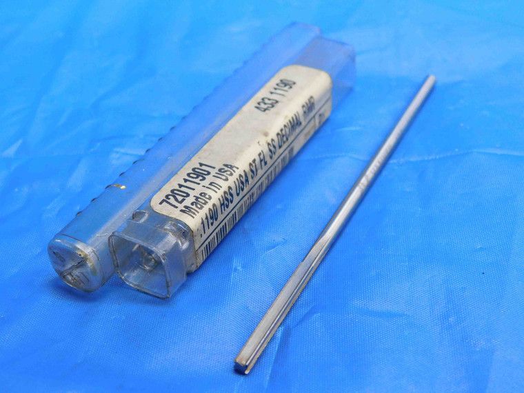 YANKEE 0.119 OD HSS REAMER 4 FL .119 .1190 1/8 .1250 -.0060 UNDERSIZE 3 mm - RB1306AB3